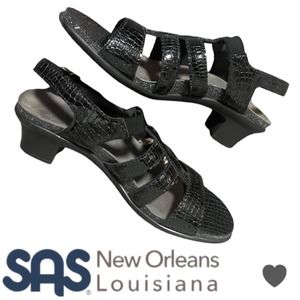 SAS Allegro Women’s Black Heel Strap Sandal Size 7.5M